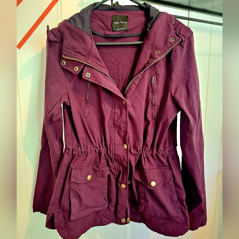 Eden Society Women's Maroon Utility Jacket Size M Pockets Very Good Condition
